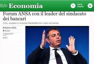 FORUM ANSA CON IL LEADER DEL SINDACATO DEI BANCARI