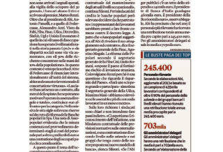 30 GENNAIO SCIOPERO NAZIONALE BANCARI, LA STAMPA DI OGGI