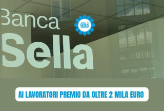 BANCA SELLA, AI LAVORATORI PREMIO DA OLTRE 2 MILA EURO