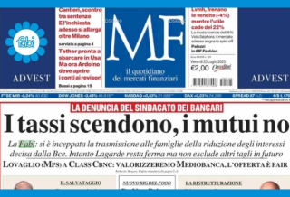 LA PRIMA PAGINA DI MF È SUI DATI FABI