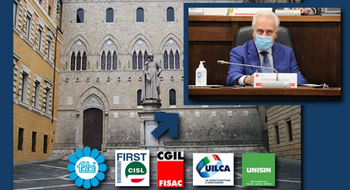 MPS: SINDACATI, INTESA CON GIANI PER TUTELARE OCCUPAZIONE