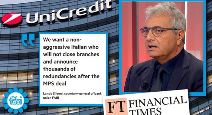 SILEONI AL FINANCIAL TIMES: «IN UNICREDIT UN ITALIANO CHE NON SIA AGGRESSIVO»