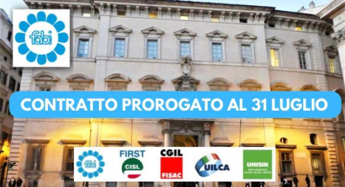 CONTRATTO PROROGATO AL 31 LUGLIO, MERCOLEDÌ 3 MAGGIO GLI ATTIVI PER UNITARI