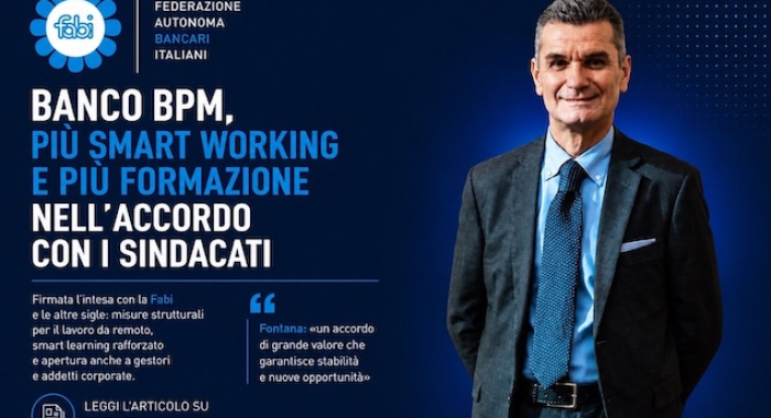 BANCO BPM, PIÙ SMART WORKING E PIÙ FORMAZIONE NELL’ACCORDO CON I SINDACATI