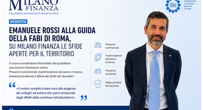 EMANUELE ROSSI ALLA GUIDA DELLA FABI DI ROMA, SU MILANO FINANZA LE SFIDE APERTE PER IL TERRITORIO