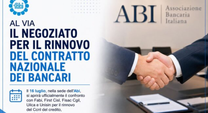 AL VIA IL NEGOZIATO PER IL RINNOVO DEL CONTRATTO NAZIONALE DEI BANCARI