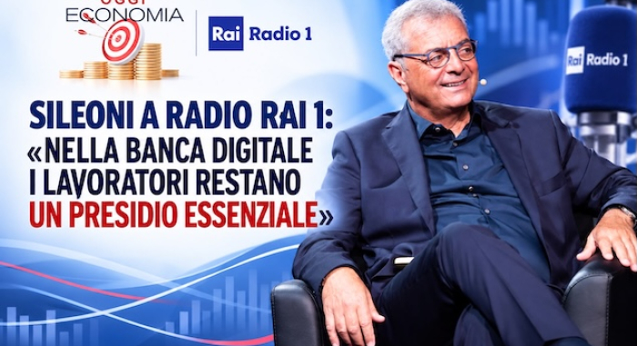 SILEONI A RADIO RAI 1: «NELLA BANCA DIGITALE I LAVORATORI RESTANO UN PRESIDIO ESSENZIALE»