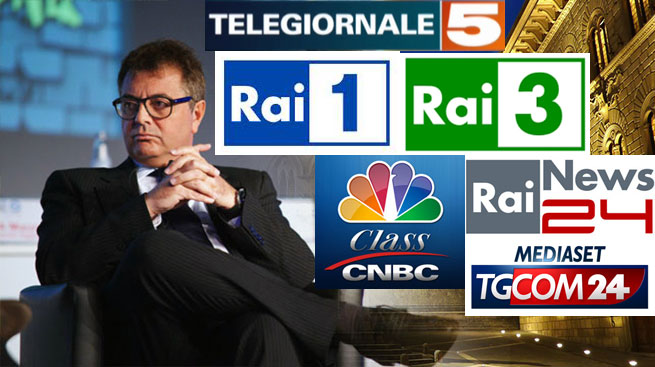 LE DICHIARAZIONI DI SILEONI SU MPS RIPRESE DALLE TV