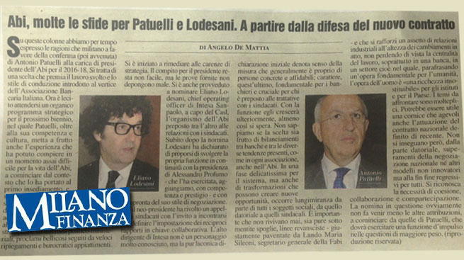 ABI, MOLTE LE SFIDE PER PATUELLI E LODESANI