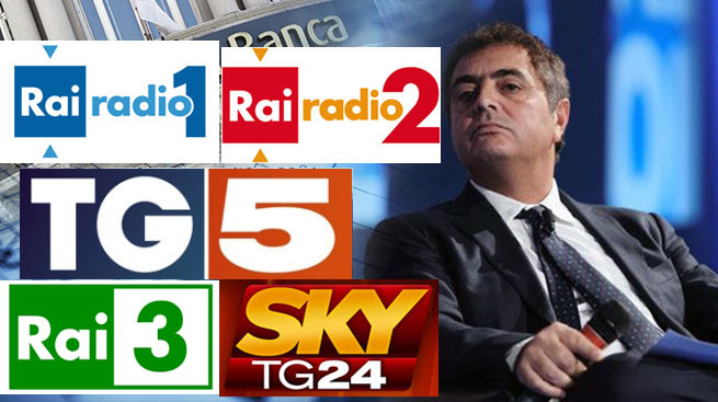 SILEONI AI MICROFONI DI SKY TG24, TG3, GR1, GR2 E TG5 SULLE BANCHE VENETE