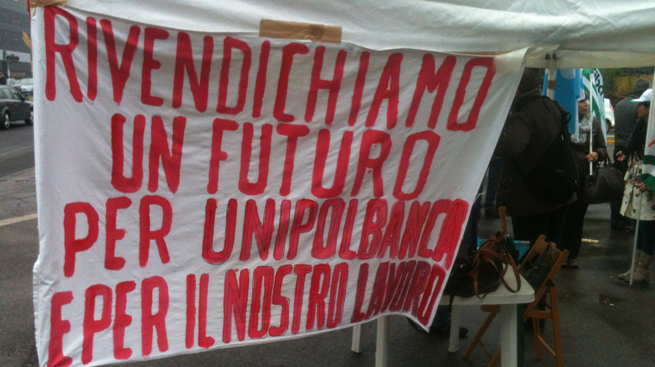 UNIPOL BANCA, LA FABI IN PIAZZA CON UN PRESIDIO