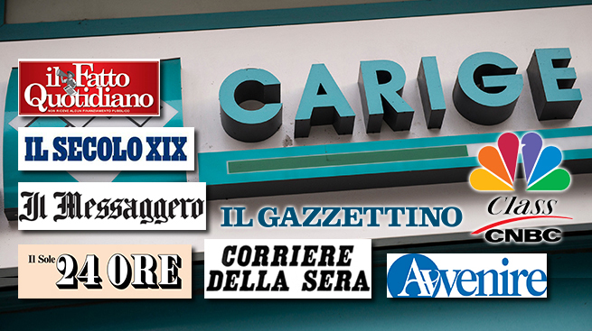 CARIGE, LA FABI SU TUTTI I QUOTIDIANI