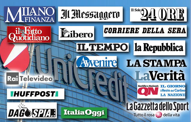 LA FABI ATTACCA UNICREDIT: LO RACCONTANO 50 QUOTIDIANI NAZIONALI E LOCALI
