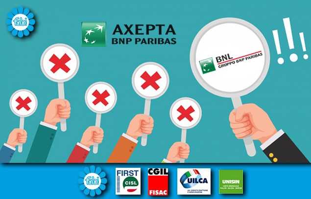 «NO ALLA CESSIONE DI AXEPTA DA PARTE DI BNL, COINVOLTI 100 DIPENDENTI»