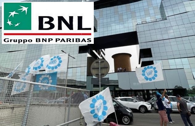 BNL, SIT-IN SOTTO LA DIREZIONE GENERALE DELLA BANCA