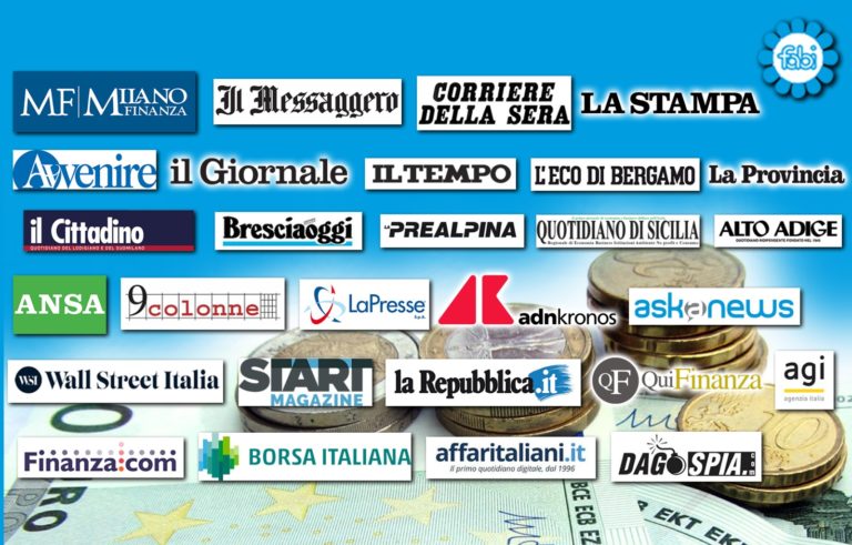 RICAVI DELLE BANCHE, LO STUDIO FABI SUI MEDIA NAZIONALI E LOCALI