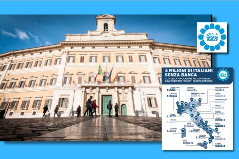 MENO FILIALI BANCARIE, LA RICERCA FABI IN PARLAMENTO