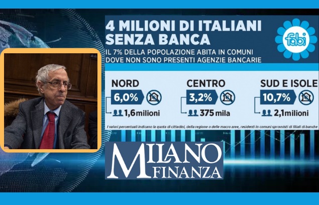 DE MATTIA: «LA RITIRATA DELLE BANCHE DAI PICCOLI CENTRI NON È STATA UNA MOSSA LUNGIMIRANTE»