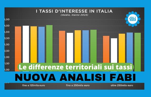 INTERESSI SUI MUTUI PIÙ ALTI NEL MEZZOGIORNO E NELLE ISOLE