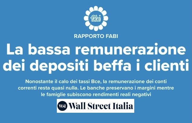 LA BASSA REMUNERAZIONE DEI DEPOSITI BEFFA I CLIENTI
