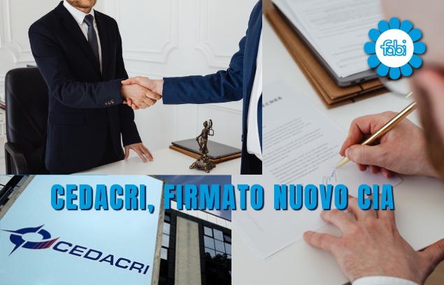CEDACRI, FIRMATO NUOVO CIA. AUMENTANO VAP E PREVIDENZA COMPLEMENTARE