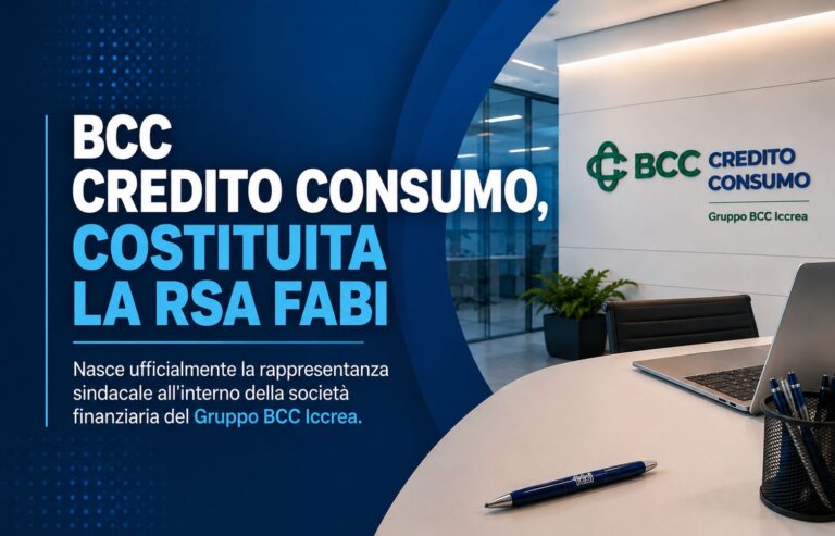 BCC CREDITO CONSUMO, COSTITUITA LA RSA FABI