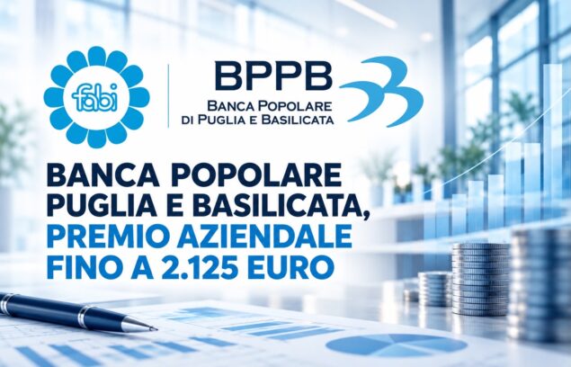 BANCA POPOLARE PUGLIA E BASILICATA, PREMIO AZIENDALE FINO A 2.125 EURO